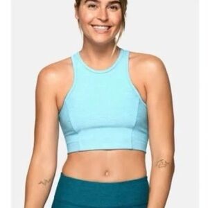 Outdoor Voices Athena Crop Top Sports Bra High Neck Small Running Hiking Yoga